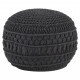 Pouf fait à la main en macramé anthracite 45x30 cm coton 