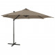  Parasol déporté avec mât et lumières LED Taupe 300 cm 