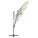 Parasol meuble de jardin déporté avec mât et lumières led sable 300 cm helloshop26 02_0008531 