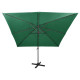 Parasol déporté avec mât et lumières led 300 cm - Couleur au choix Vert