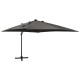 Parasol déporté avec mât et lumières led 300 cm - Couleur au choix 