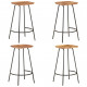 Tabourets de bar 4 pcs bois d'acacia solide 