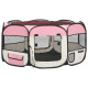 Parc pliable pour chien avec sac de transport rose 145x145x61cm 