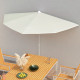 Demi-parasol de jardin avec mât 180x90 cm - Couleur au choix Sable