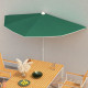 Demi-parasol de jardin avec mât 180x90 cm - Couleur au choix Vert