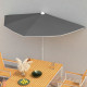 Demi-parasol de jardin avec mât 180x90 cm - Couleur au choix Anthracite