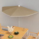 Demi-parasol de jardin avec mât 180x90 cm - Couleur au choix Taupe