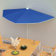 Demi-parasol de jardin avec mât 180x90 cm - Couleur au choix Bleu-azur