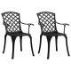 Chaises de jardin 2 pcs aluminium coulé noir 