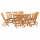 Mobilier à dîner d'extérieur pliable 9 pcs bois solide de teck 