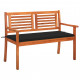 Banc de jardin 2 places avec coussin 120 cm bois d'eucalyptus - Couleur au choix Noir