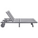 Transat chaise longue bain de soleil lit de jardin terrasse meuble d'extérieur 2 places avec coussin gris acacia helloshop26 02_0012230 