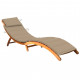 Chaise longue de jardin avec coussin bois d'acacia solide - Couleur au choix Beige