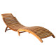 Transat chaise longue bain de soleil lit de jardin terrasse meuble d'extérieur avec coussin bois d'acacia solide helloshop26 02_0012399 