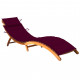 Chaise longue de jardin avec coussin bois d'acacia solide 