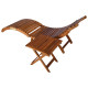 Transat chaise longue bain de soleil lit de jardin terrasse meuble d'extérieur avec table et coussin bois d'acacia helloshop26 02_0012623 