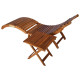 Transat chaise longue bain de soleil lit de jardin terrasse meuble d'extérieur avec table et coussin bois d'acacia helloshop26 02_0012616 