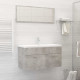 Ensemble de meubles de salle de bain 2 pcs gris béton aggloméré 