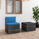 Salon palette de jardin 2 pcs avec coussins bois de pin massif 