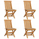 Chaises de jardin avec coussins beige 4 pcs bois de teck massif 