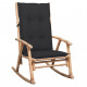 Chaise à bascule avec coussin bambou - Couleur des coussins au choix Anthracite