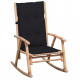 Chaise à bascule avec coussin bambou - Couleur des coussins au choix Noir
