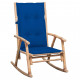 Chaise à bascule avec coussin bambou - Couleur des coussins au choix Bleu-royal