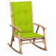 Chaise à bascule avec coussin bambou - Couleur des coussins au choix Vert Vif