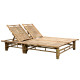 Transat chaise longue bambou bain de soleil d'extérieur pour 2 personnes avec coussins - Couleur au choix 