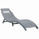 Transat chaise longue bain de soleil lit de jardin terrasse meuble d'extérieur avec coussin gris bois d'acacia solide helloshop26 02_0012470 