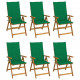 Chaises pliables de jardin 6 pcs avec coussins bois d'acacia 