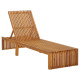 Transat chaise longue bain de soleil lit de jardin terrasse meuble d'extérieur avec coussin bois d'acacia solide helloshop26 02_0012344 