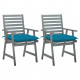 Chaises à dîner d'extérieur 2 pcs avec coussins acacia massif - Couleur au choix Bleu