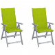 Chaises inclinables de jardin 2 pcs avec coussins bois d'acacia 