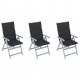 Chaises inclinables de jardin 2 pcs avec coussins bois d'acacia - Couleur et nombre de places au choix Anthracite