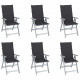 Chaises inclinables de jardin avec coussins bois d'acacia - Couleur et nombre de places au choix Anthracite