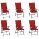 Chaises inclinables de jardin avec coussins bois d'acacia - Couleur et nombre de places au choix Rouge