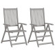 Chaises inclinables de jardin 4 pcs avec coussins bois d'acacia 