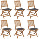 Chaises pliables de jardin 6 pcs avec coussins bois d'acacia - Anthracite 