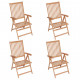 Chaises inclinables de jardin 4 pcs bois de teck solide 