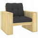Chaise de jardin bois de pin imprégné avec coussins - Couleur au choix Anthracite