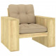 Chaise de jardin bois de pin imprégné avec coussins - Couleur au choix Beige