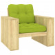 Chaise de jardin bois de pin imprégné avec coussins - Couleur au choix Vert Vif
