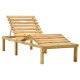 Transat chaise longue bain de soleil lit de jardin terrasse meuble d'extérieur avec coussin vert bois de pin imprégné helloshop26 02_0012539 