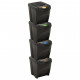 Poubelles empilables 4 pcs anthracite 100 l 