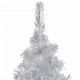 Sapin de noël artificiel avec support argenté 240 cm pet 