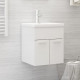 Armoire avec lavabo intégré blanc brillant aggloméré 