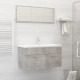 Ensemble de meubles de salle de bain gris béton aggloméré 