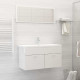 Ensemble de meubles de salle de bain blanc brillant aggloméré 