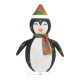 Décoration de Noël pingouin à LED Tissu de luxe 60 cm 